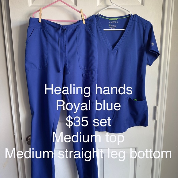 Healing Hands Royal Blue Scrub Set - Picture 1 of 1